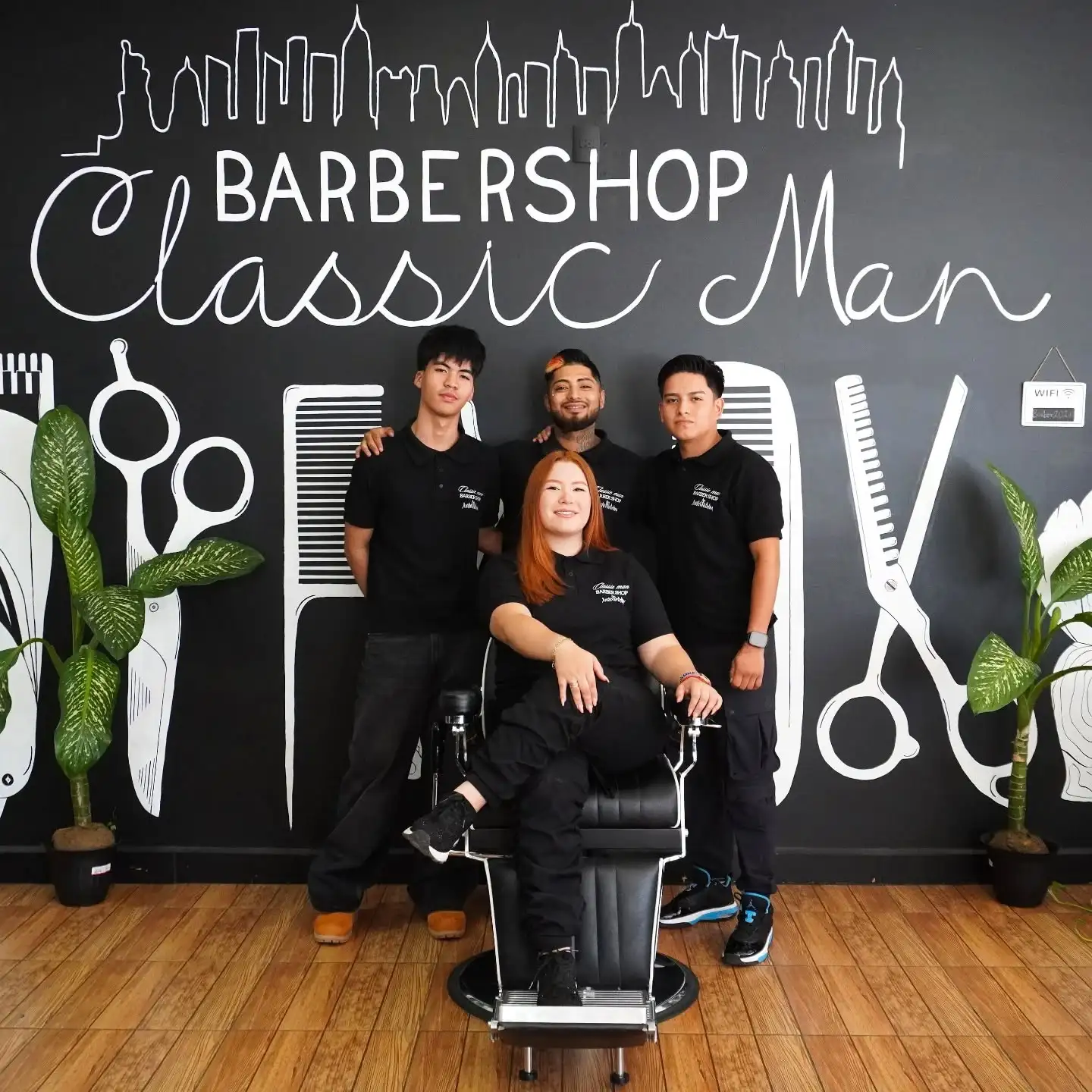 Barbershop team at work
